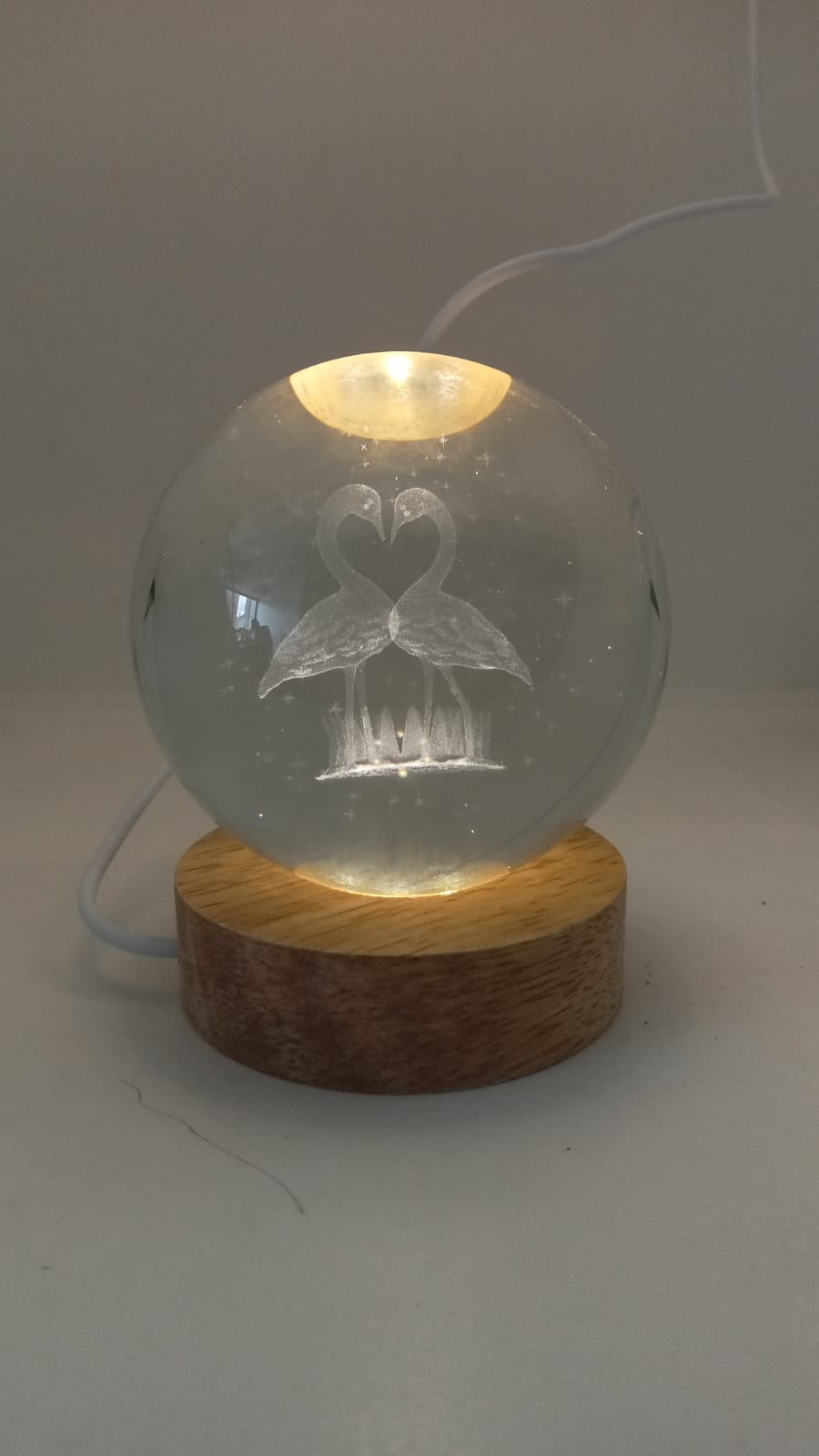 Vista 12 de lampara esfera cristal 3D - Diseño: universo